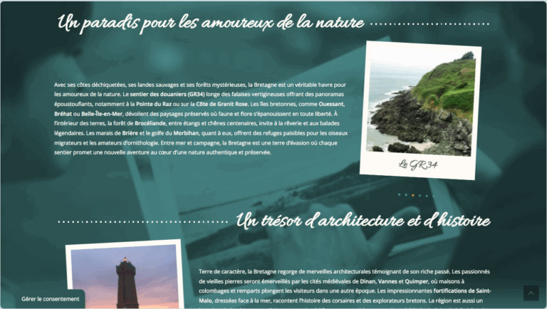 Page "Qui suis-je" - Site Cardinale tours