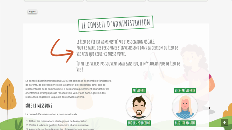 OSCARE page conseil admin